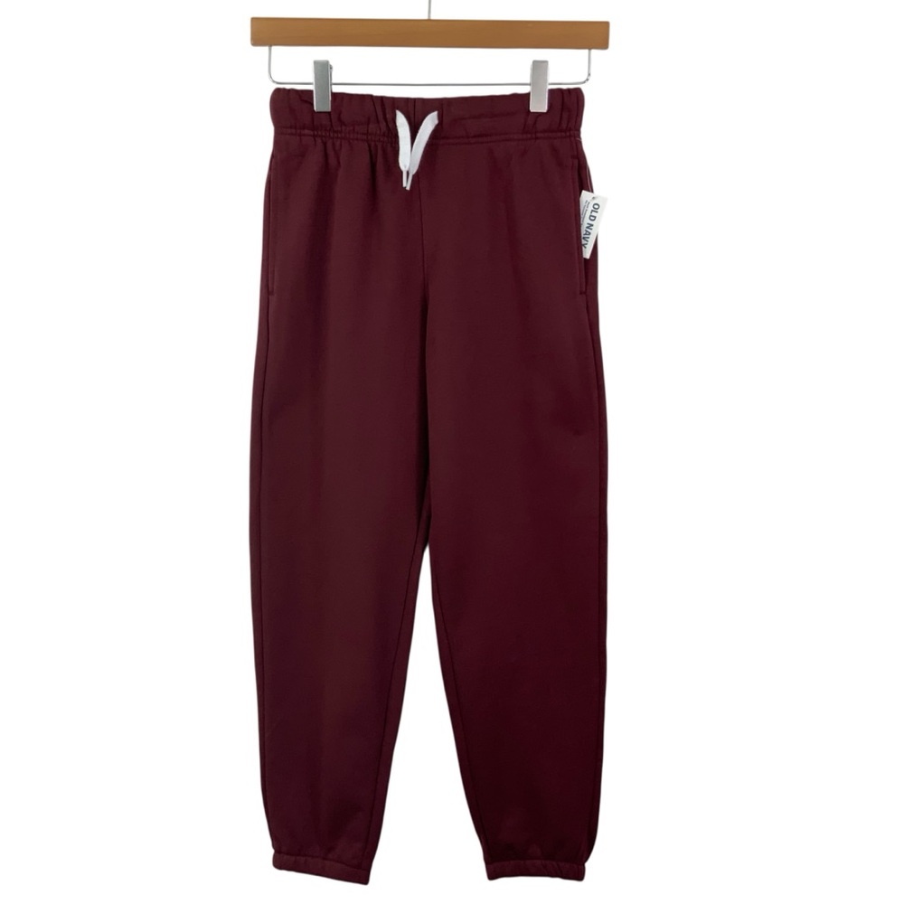 OLD NAVY Size Medium Kids Maroon Jogger Pants Burgungy Youth 8 Brand New S2